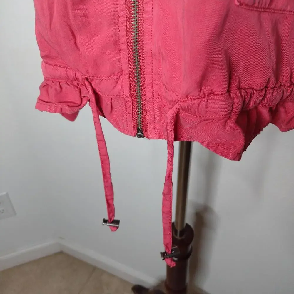 NWT Sanctuary Women's Garnet Rose/Drawstring Jacket Size Medium